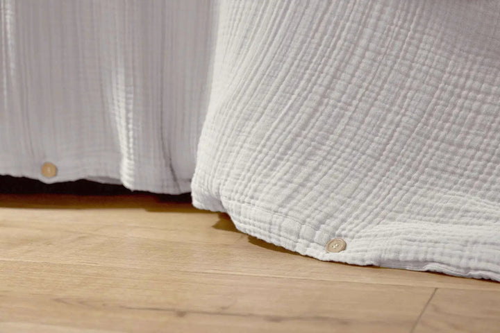 Housse de couette Quadruple Gaze de coton unie INA Chantilly by L'effet papillon