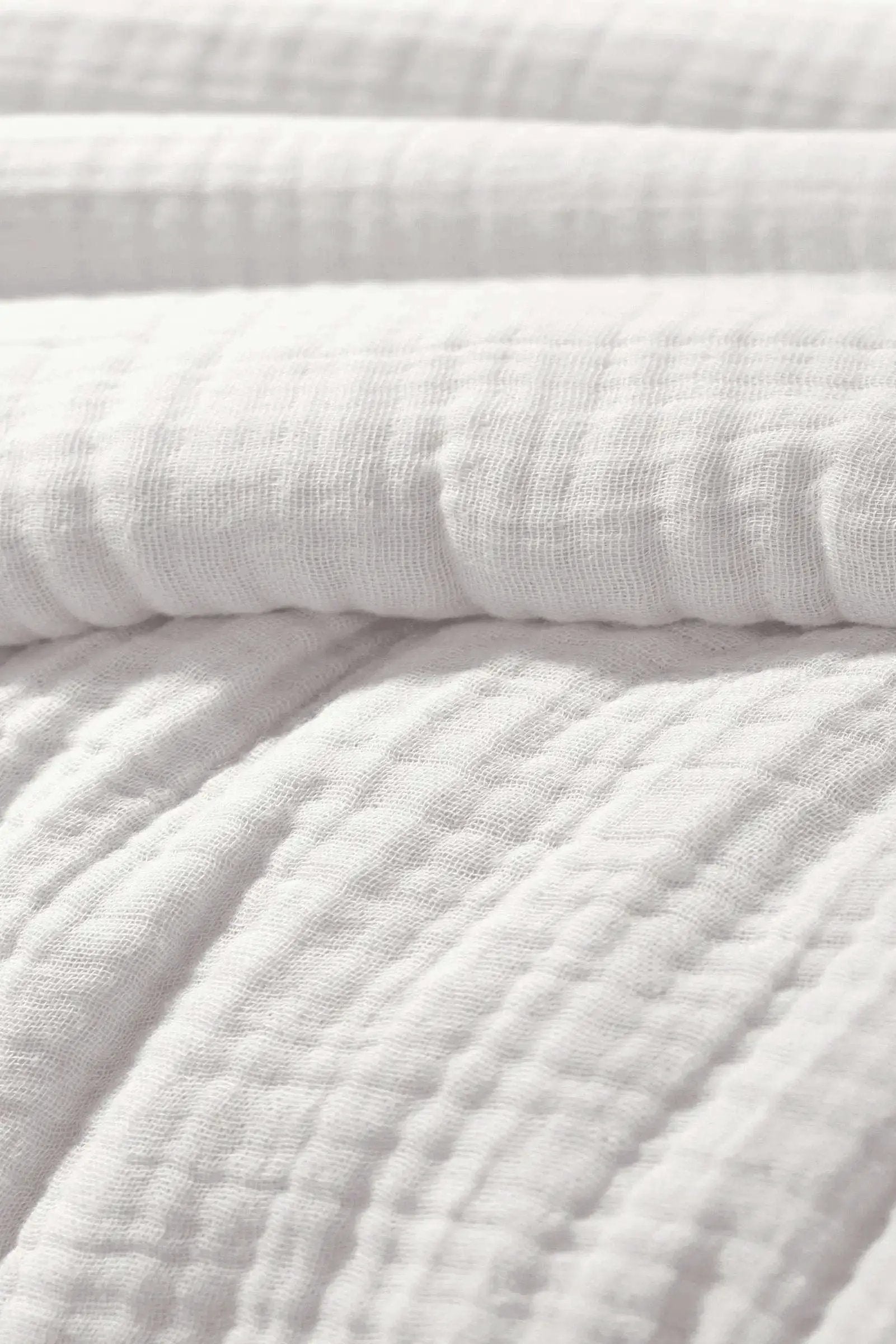 Housse de couette Quadruple Gaze de coton unie INA Chantilly by L'effet papillon