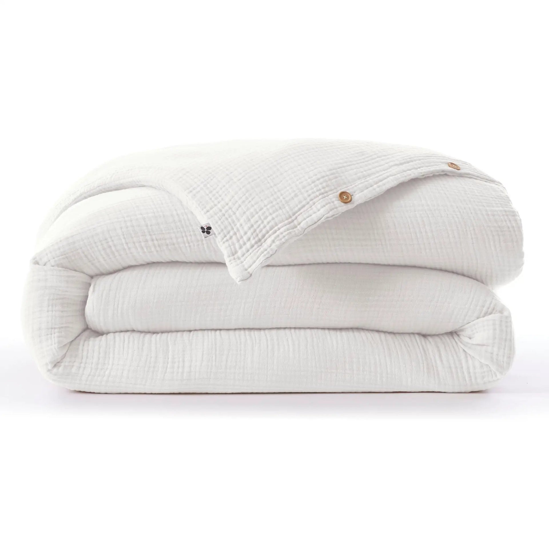 Housse de couette 240 x 220 cm Gaze de coton unie INA Chantilly by L'effet papillon