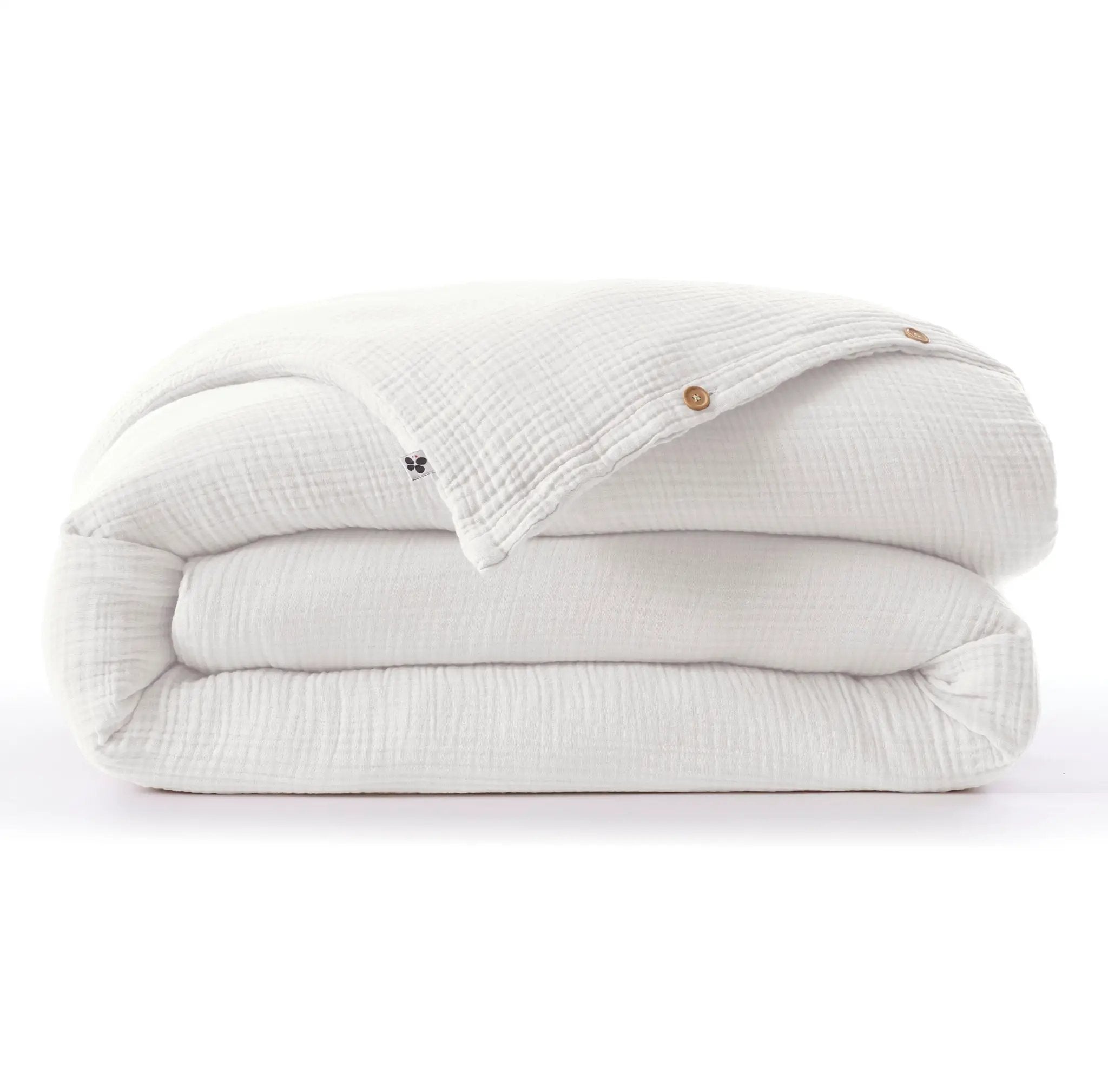 Housse de couette 240 x 220 cm Gaze de coton unie INA Chantilly by L'effet papillon