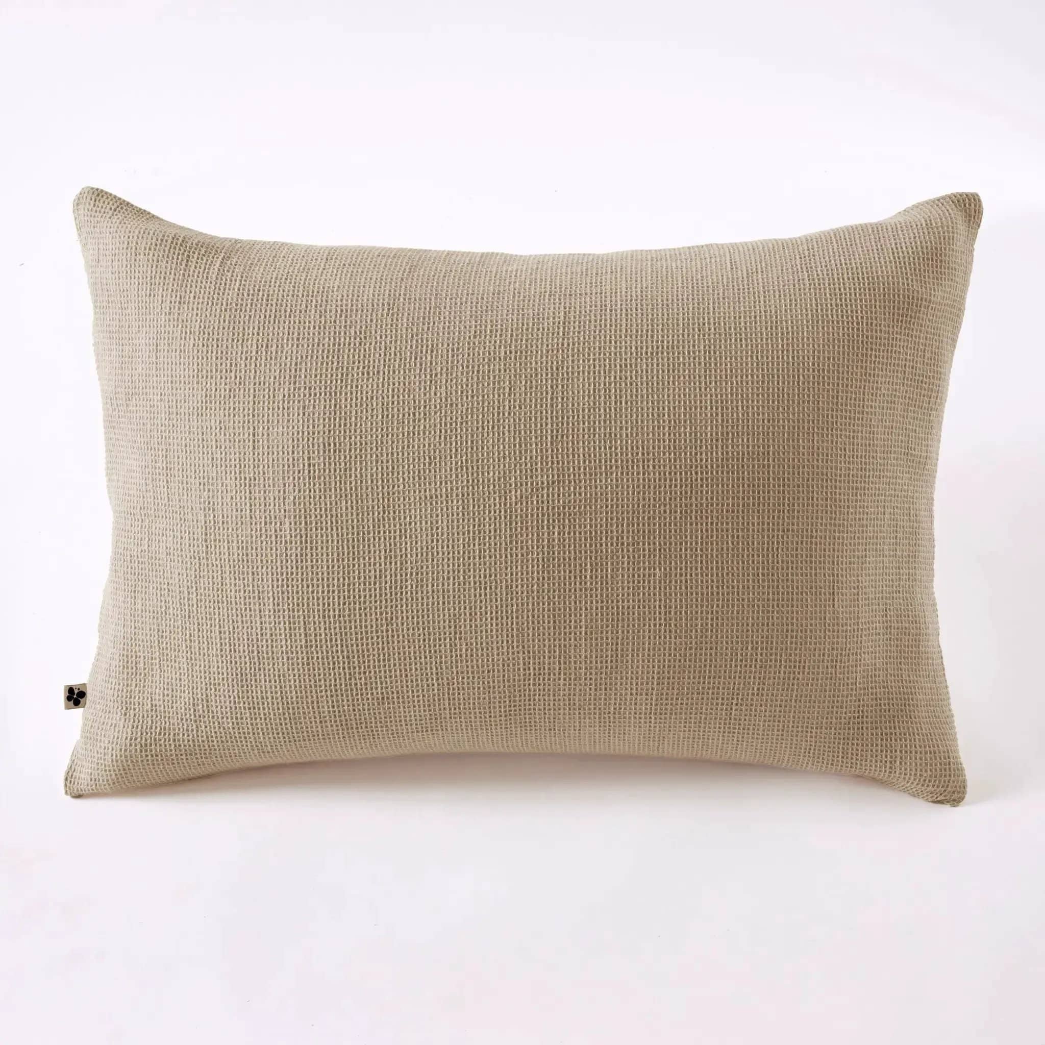 Taie d'oreiller 80 x 80 cm Nid d'abeille uni ALMA Ficelle by L'effet papillon