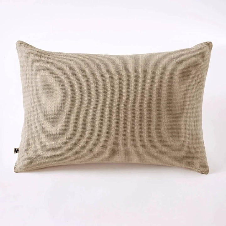 Taie d'oreiller 80 x 80 cm Nid d'abeille uni ALMA Ficelle by L'effet papillon