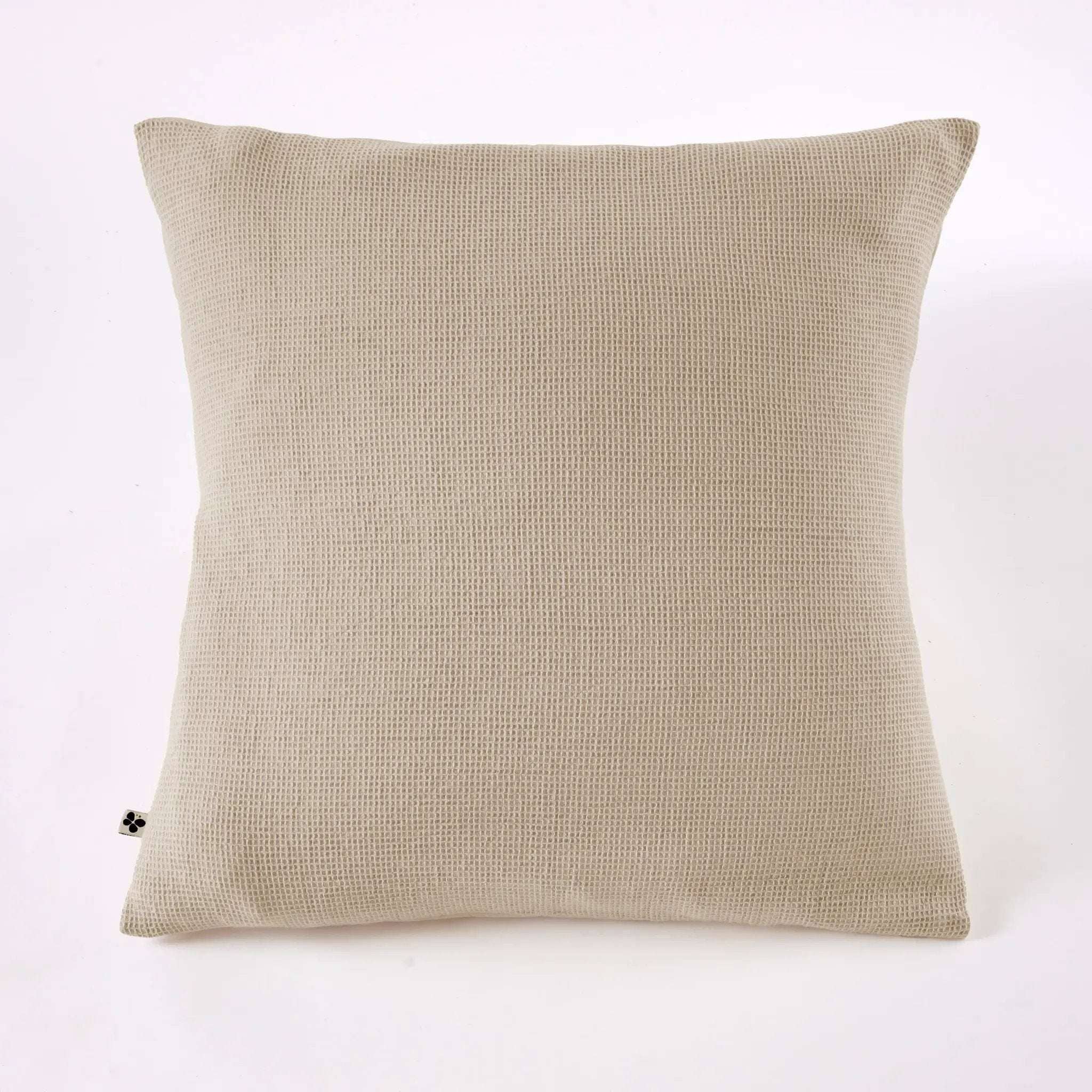 Taie d'oreiller 80 x 80 cm Nid d'abeille uni ALMA Ficelle by L'effet papillon