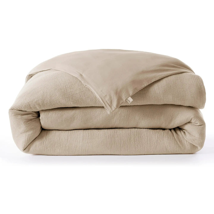 Housse de couette 240 x 220 cm Nid d'abeille uni ALMA Ficelle by L'effet papillon