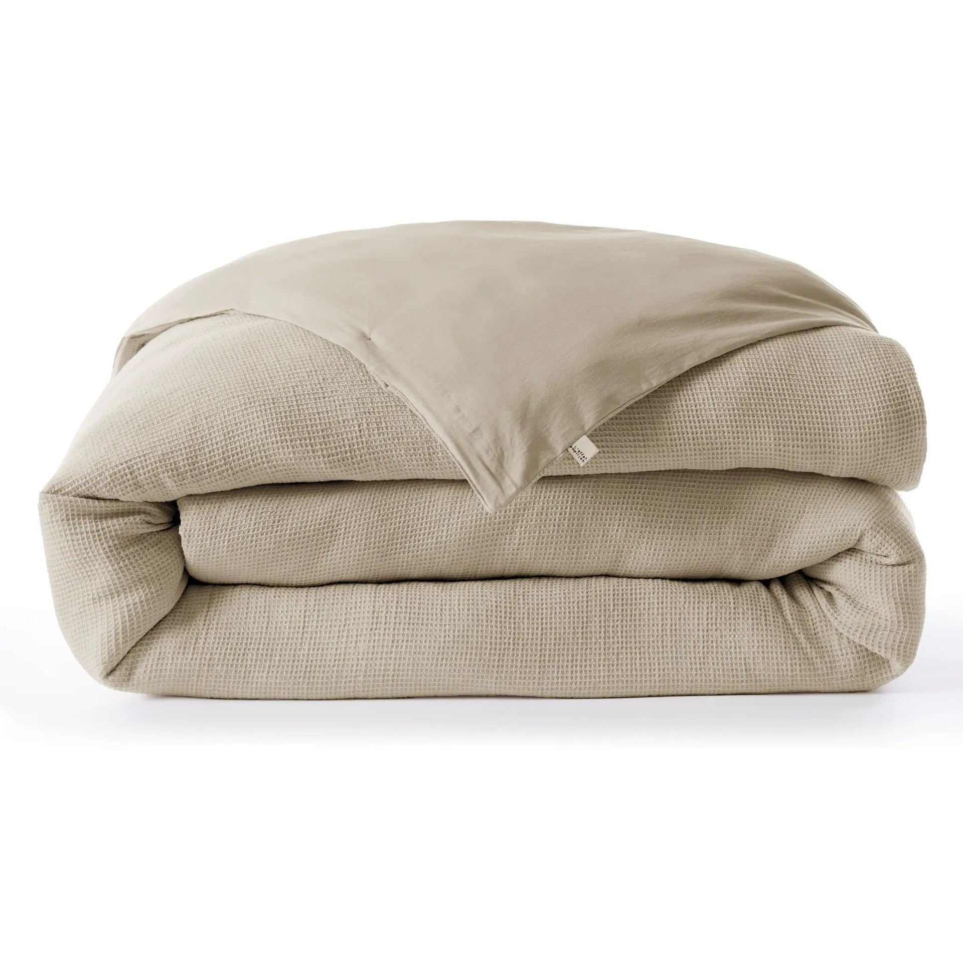 Housse de couette 240 x 220 cm Nid d'abeille uni ALMA Ficelle by L'effet papillon
