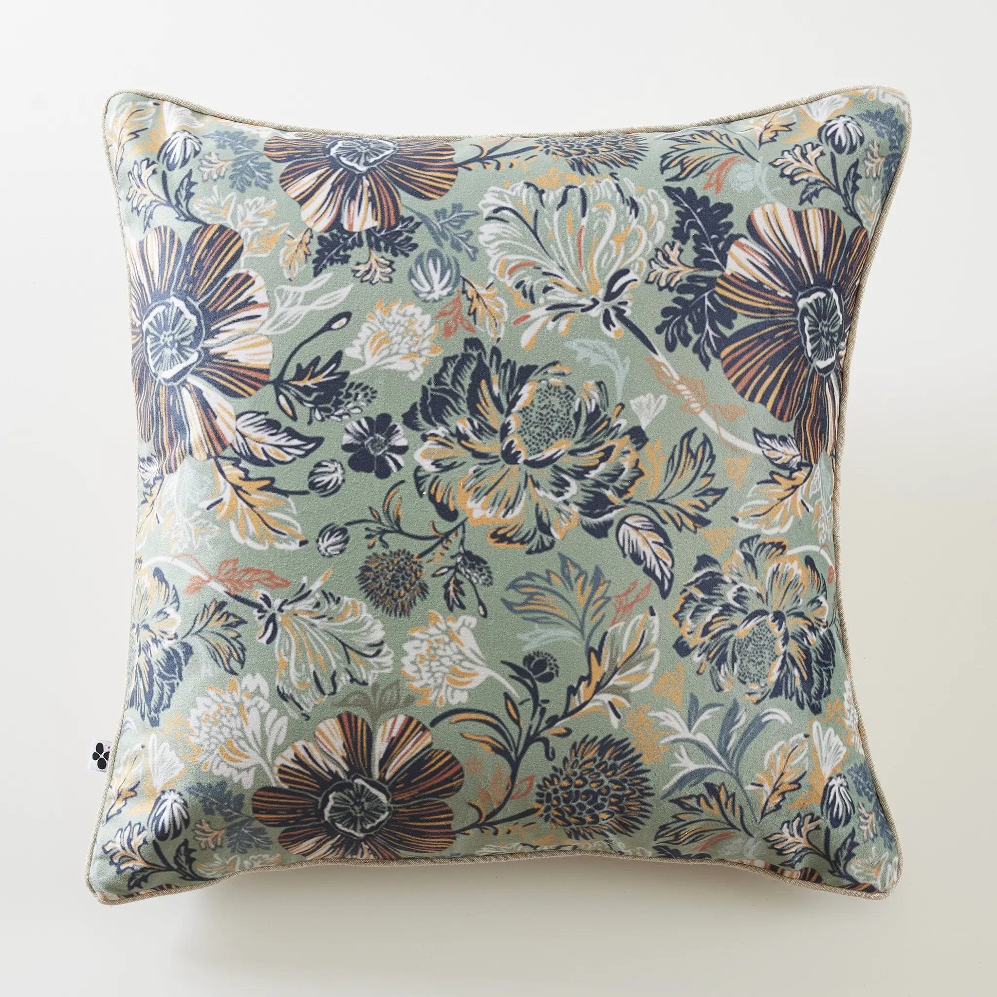 Coussin déhoussable 50 x 50 cm Velours imprimé ISALINE by L'effet papillon