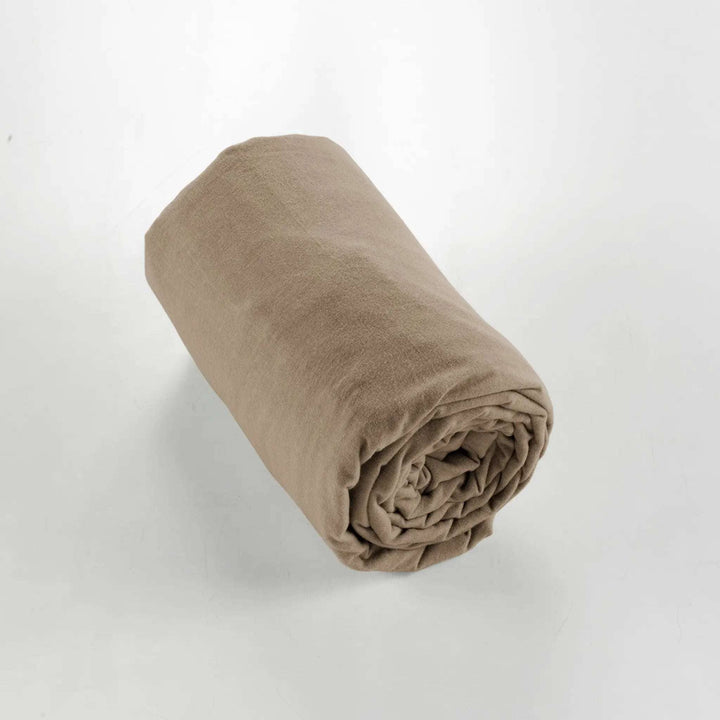 Drap housse 90 x 190 cm Flanelle unie CANDICE Ficelle by L'effet papillon