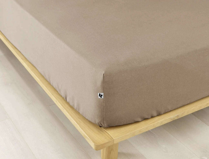 Drap housse 90 x 190 cm Flanelle unie CANDICE Ficelle by L'effet papillon