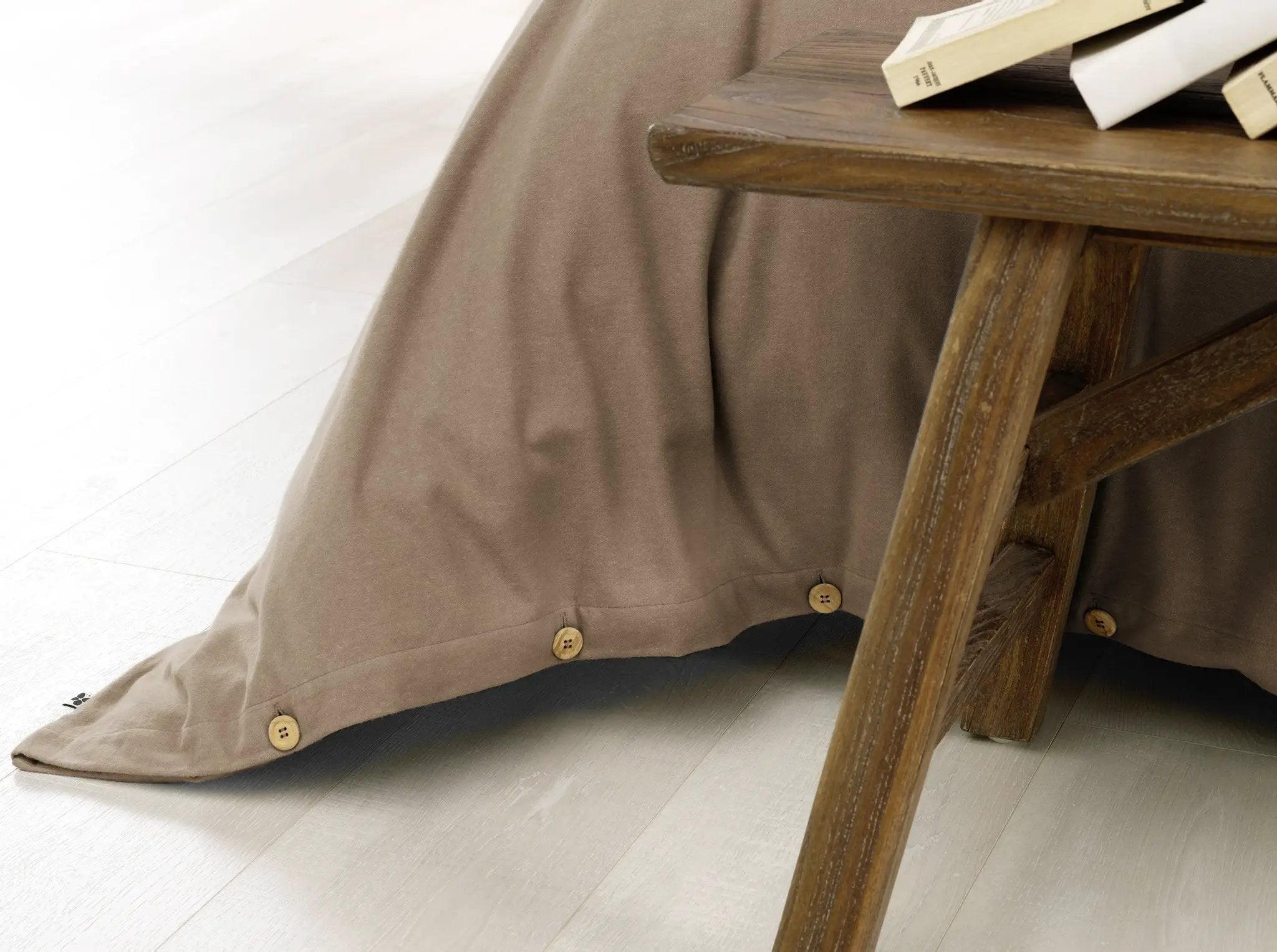 Housse de couette 140 x 200 cm Flanelle unie CANDICE Ficelle by L'effet papillon