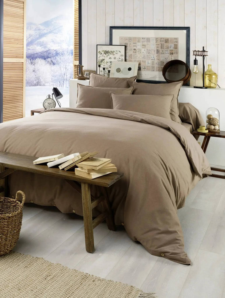 Housse de couette Flanelle unie CANDICE Ficelle by L'effet papillon