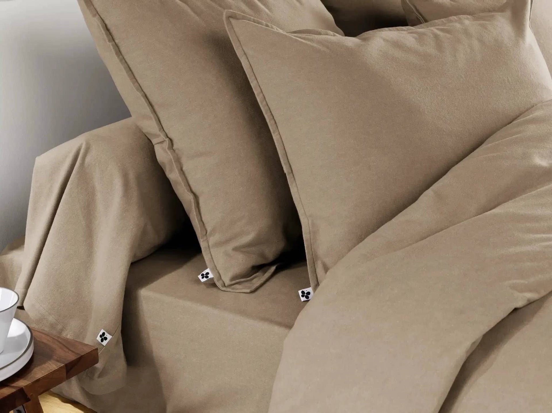 Housse de couette Flanelle unie CANDICE Ficelle by L'effet papillon