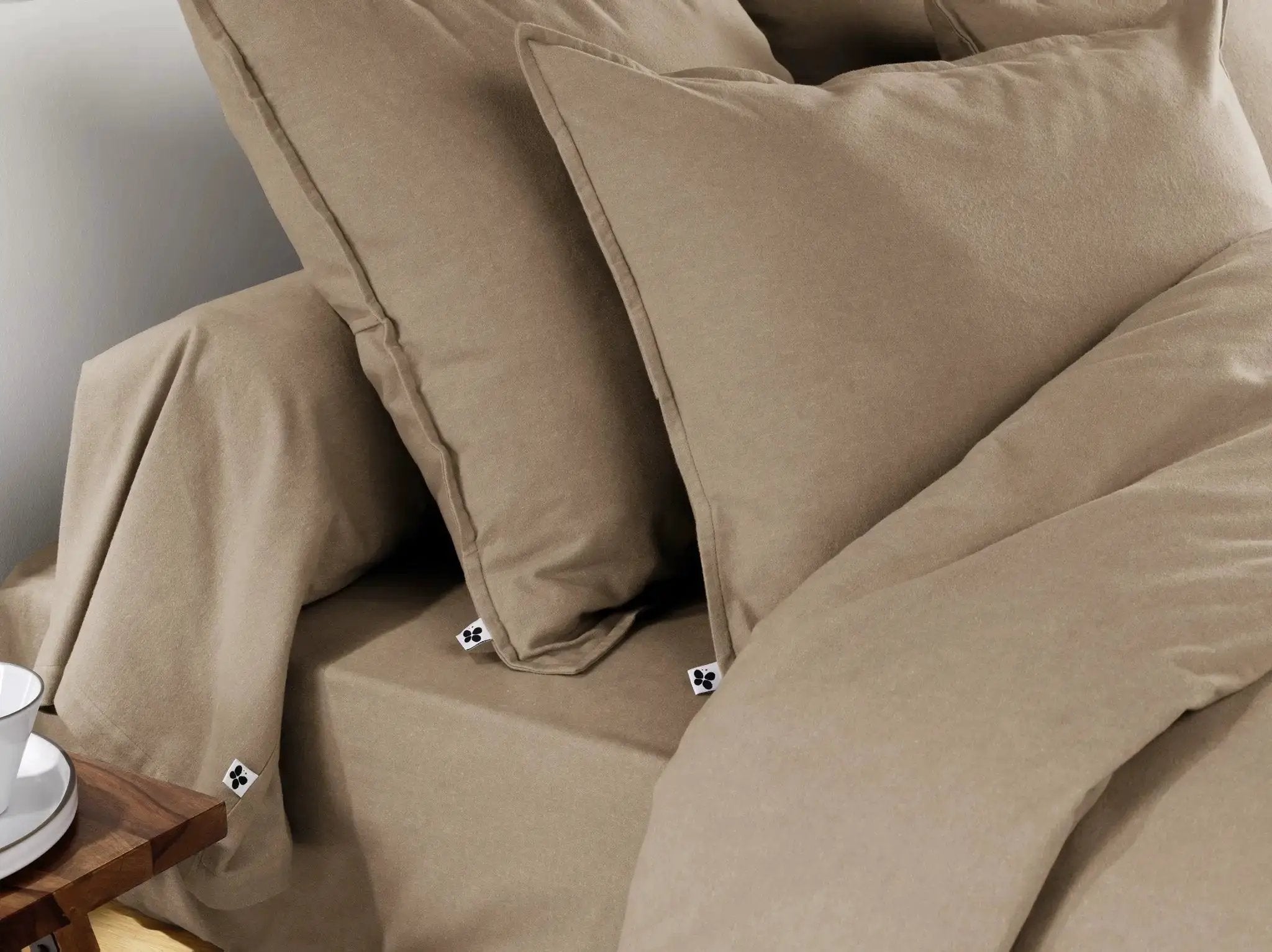 Housse de couette Flanelle unie CANDICE Ficelle by L'effet papillon