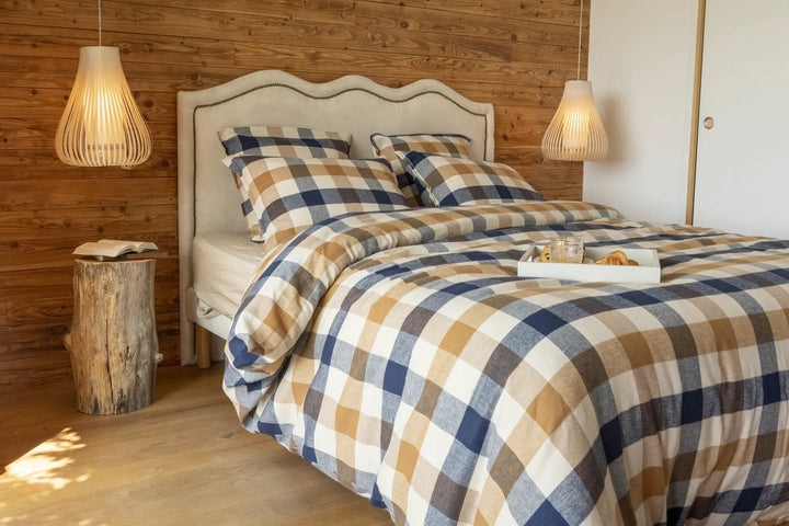 Housse de couette 240 x 220 cm Flanelle tissée teinte BASILE by L'effet papillon