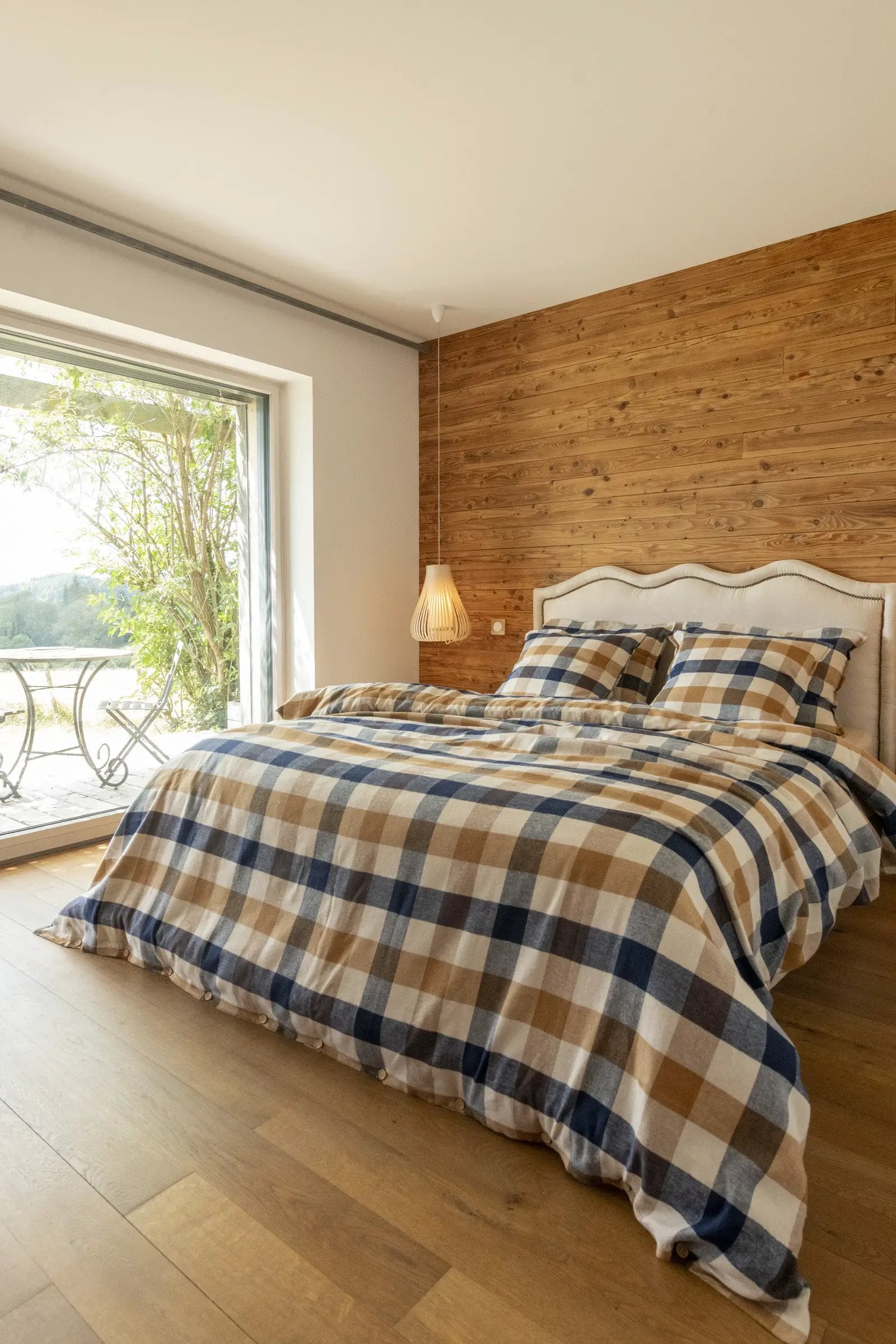 Housse de couette 240 x 220 cm Flanelle tissée teinte BASILE by L'effet papillon