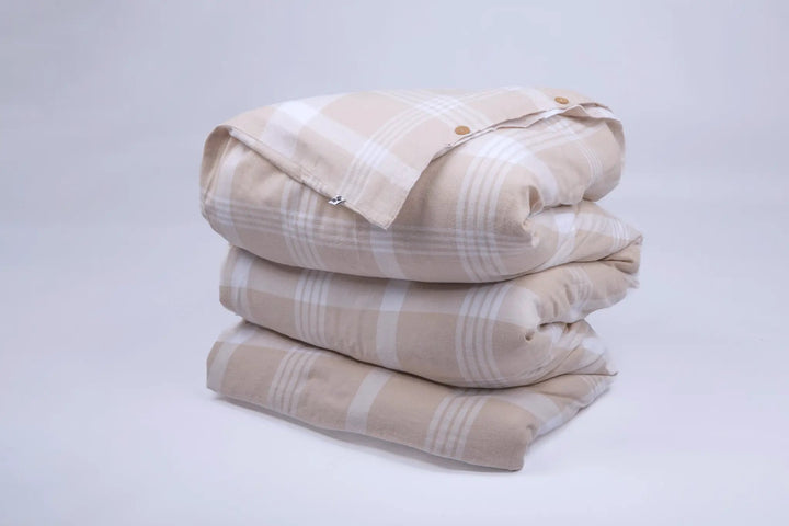 Housse de couette 240 x 220 cm Flanelle tissée teinte HECTOR by L'effet papillon