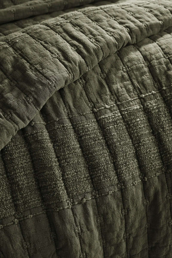 Jeté de lit 240 x 260 cm ZÉLIE Coton jacquard Romarin by L'effet papillon