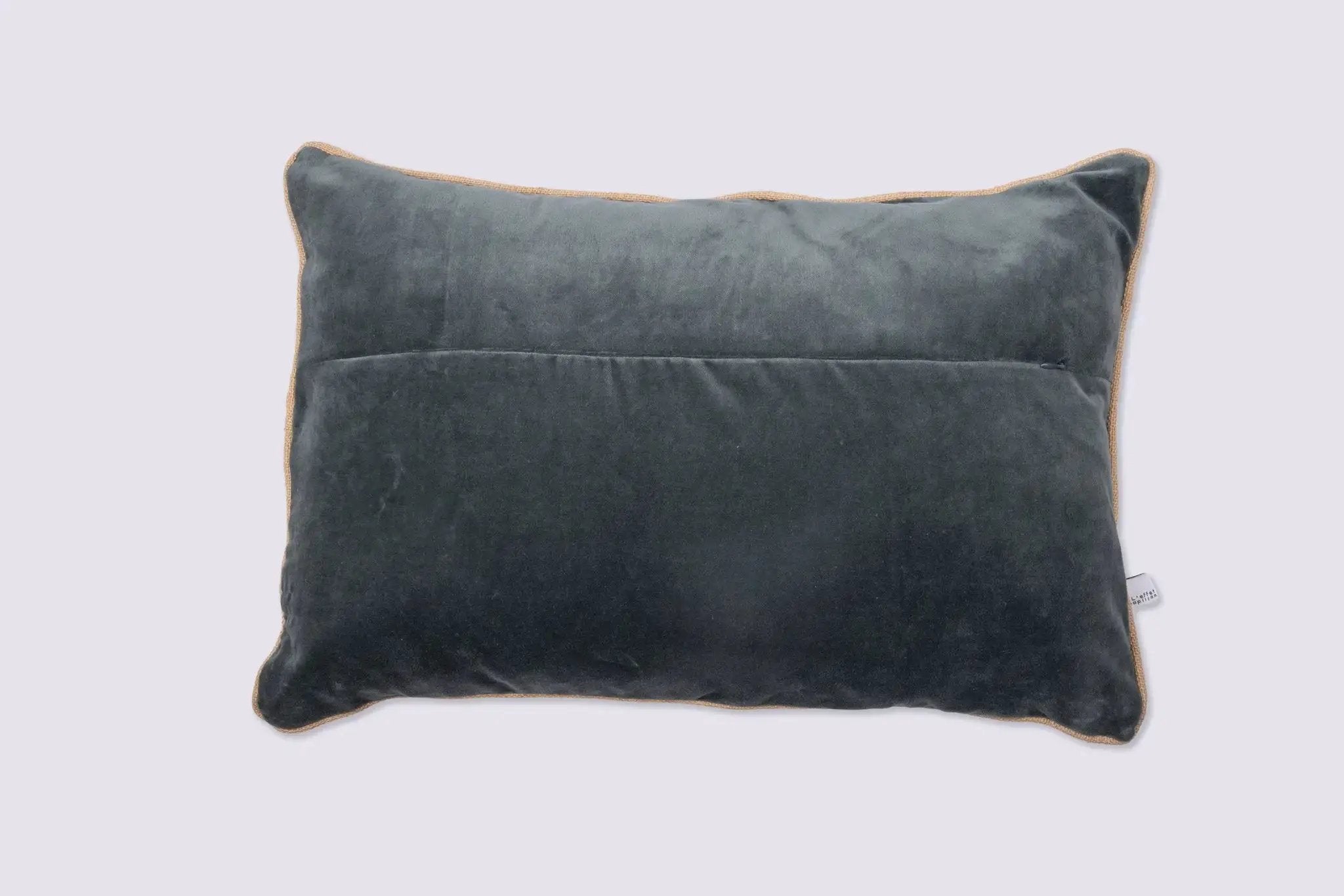 Coussin déhoussable Velours de coton CÉSAR Ardoise by L'effet papillon