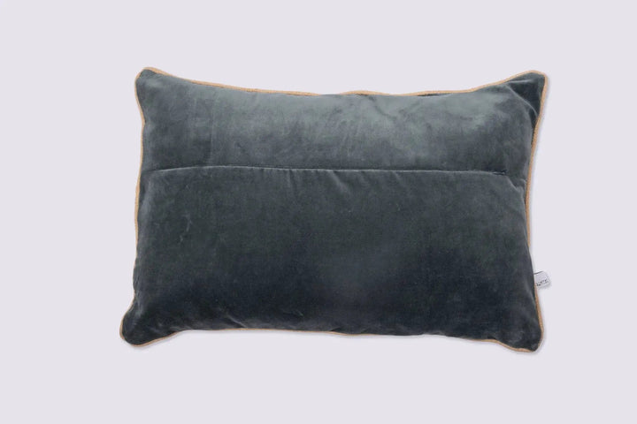 Coussin déhoussable Velours de coton CÉSAR Ardoise by L'effet papillon
