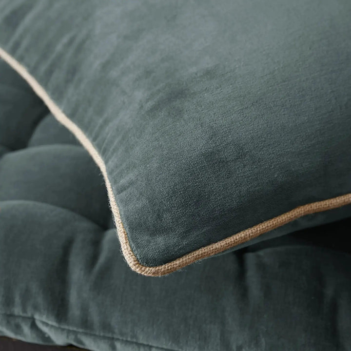 Coussin déhoussable Velours de coton CÉSAR Ardoise by L'effet papillon