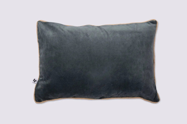 Coussin déhoussable Velours de coton CÉSAR Ardoise by L'effet papillon