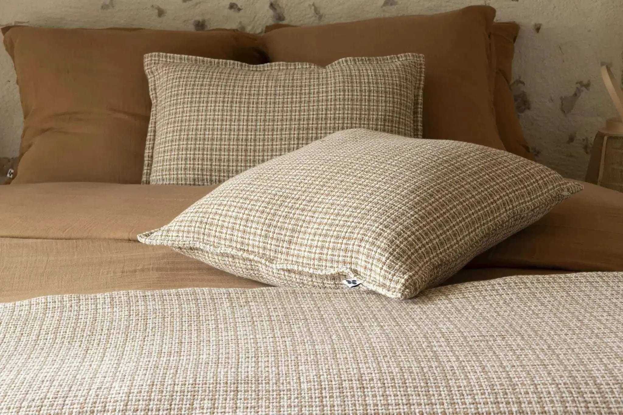Coussin déhoussable avec passepoil 50 x 50 cm Coton texturé EDGAR by L'effet papillon