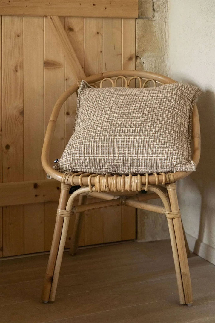 Coussin déhoussable avec passepoil 50 x 50 cm Coton texturé EDGAR by L'effet papillon