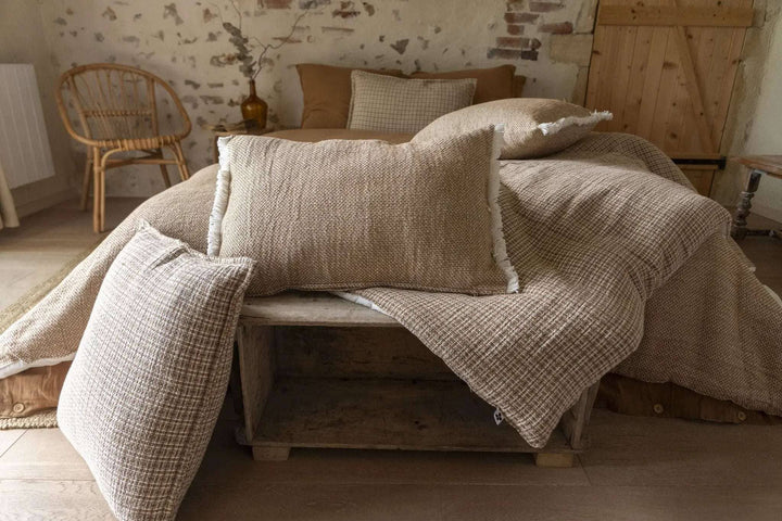Coussin déhoussable avec franges 40 x 60 cm Coton texturé ANTON by L'effet papillon