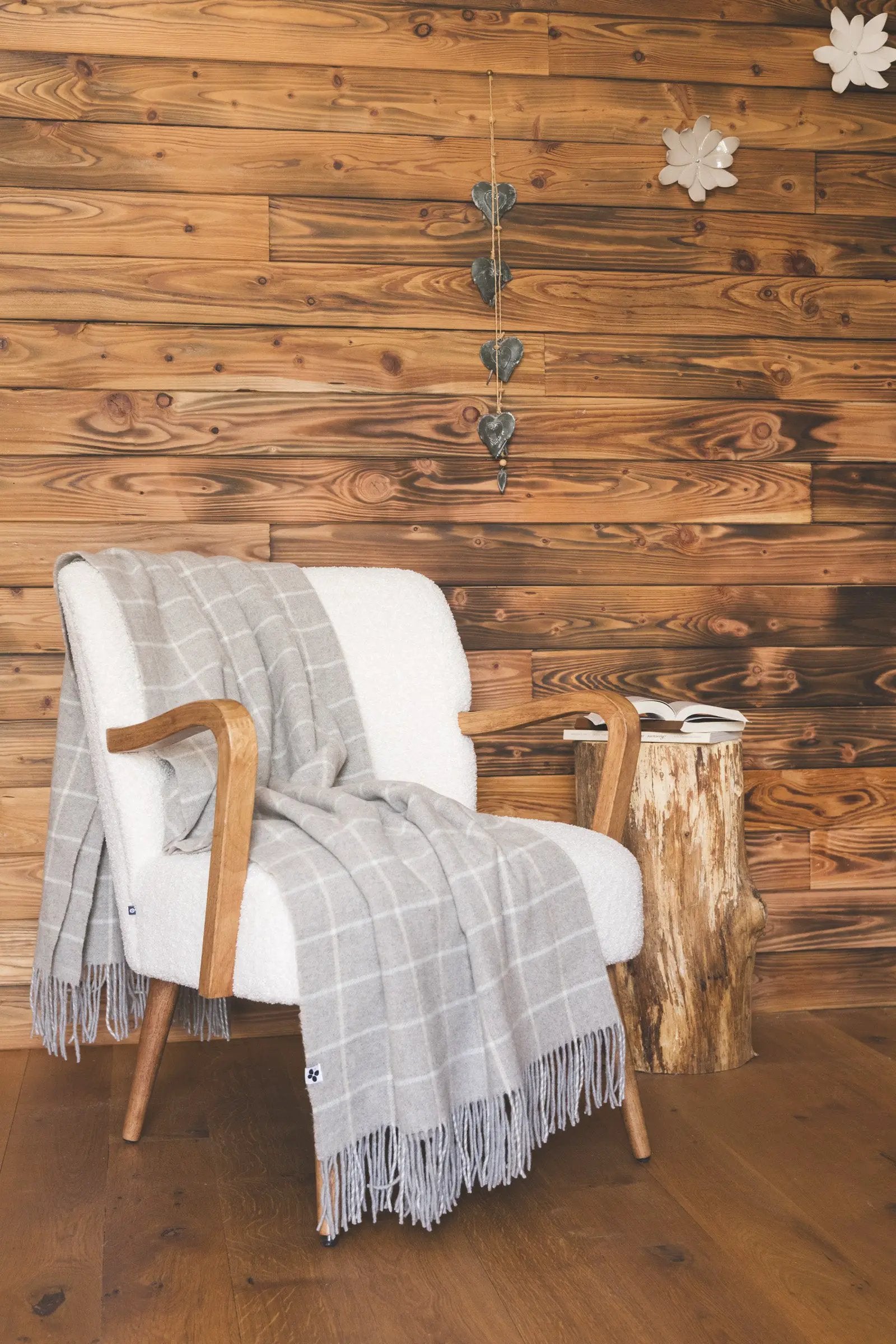 Plaid à franges 140 x 200 cm Laine + Cachemire CAMILLE by L'effet papillon