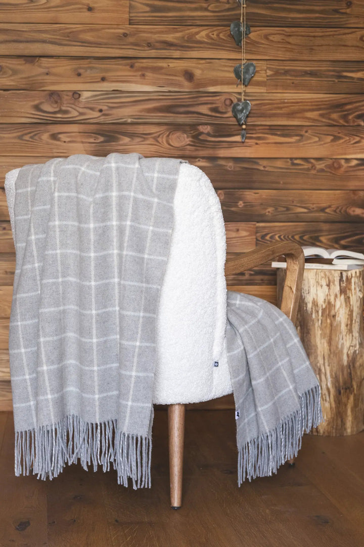 Plaid à franges 140 x 200 cm Laine + Cachemire CAMILLE by L'effet papillon