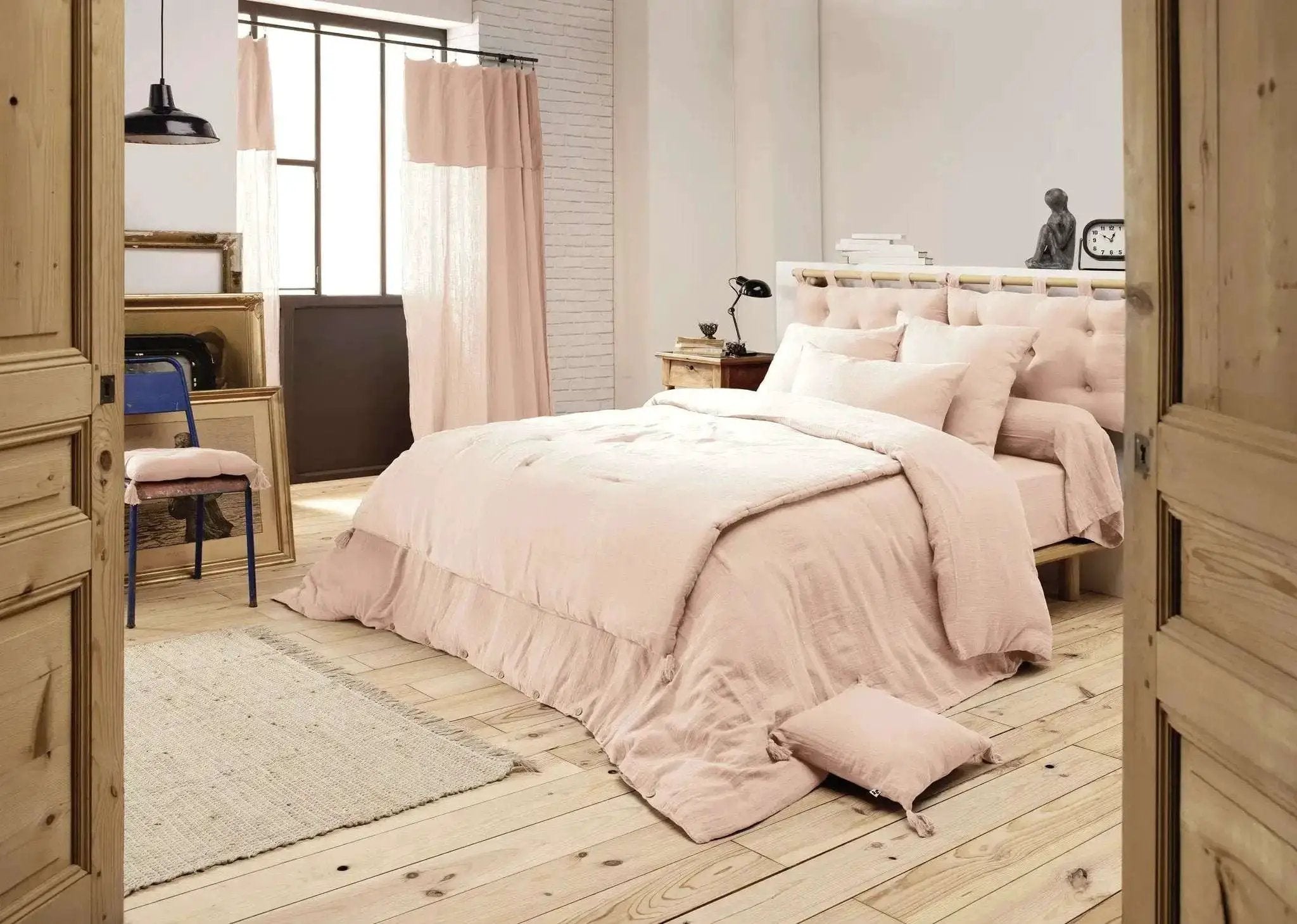 Housse de couette Gaze de coton unie GAÏA Guimauve by L'effet papillon