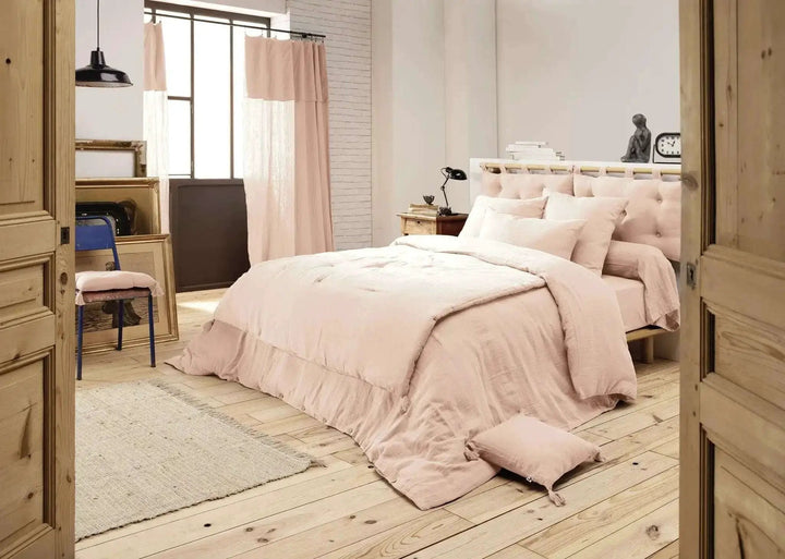 Housse de couette Gaze de coton unie GAÏA Guimauve by L'effet papillon