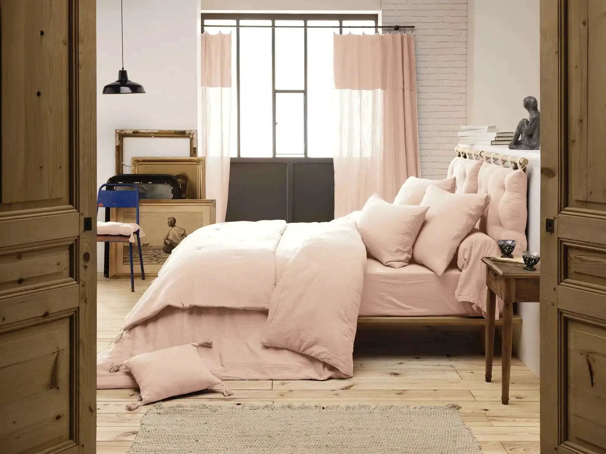 Housse de couette Gaze de coton unie GAÏA Guimauve by L'effet papillon