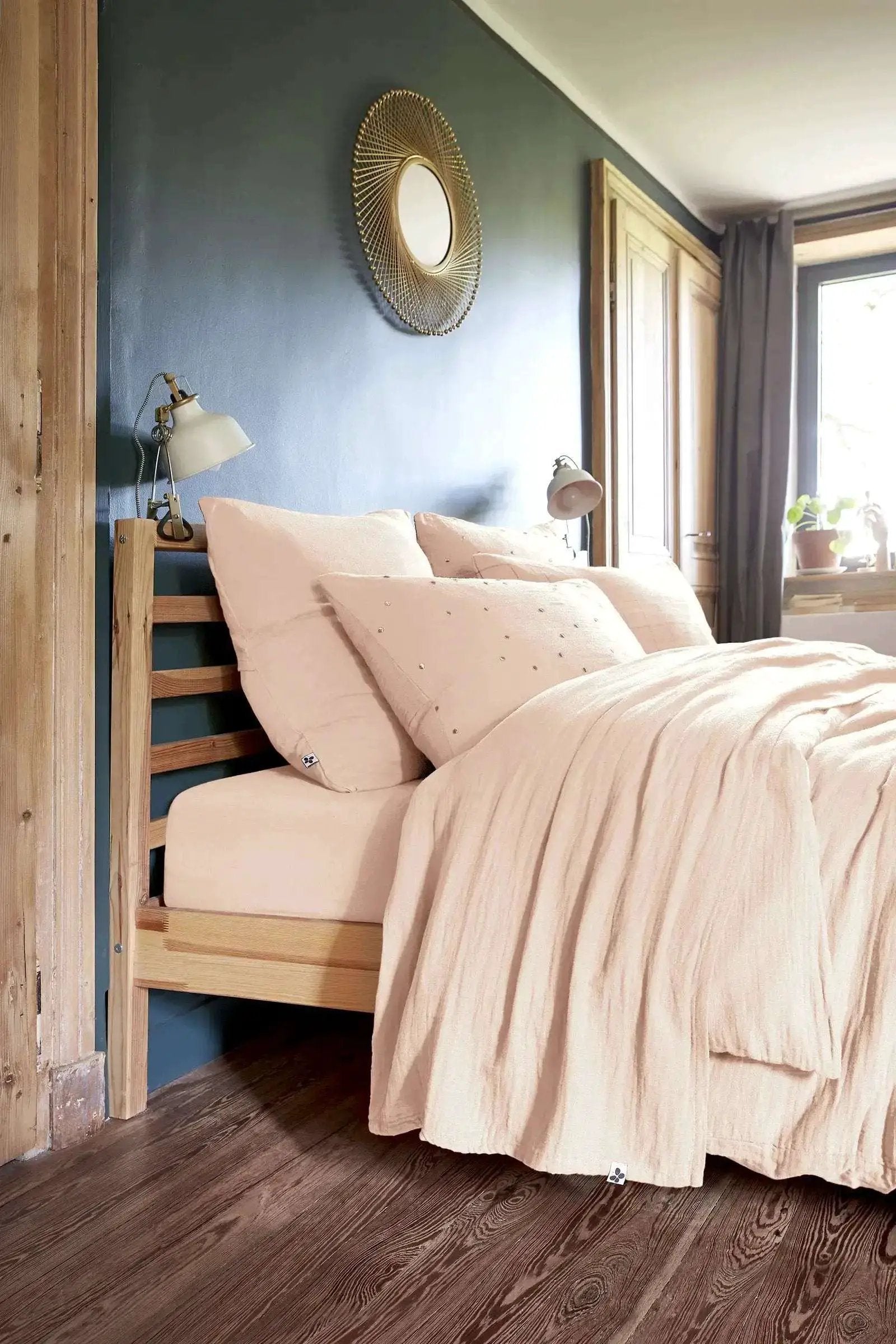 Housse de couette Gaze de coton unie GAÏA Guimauve by L'effet papillon
