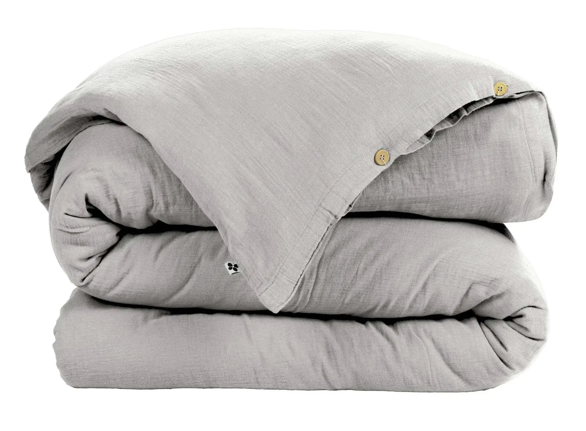 Housse de couette Gaze de coton unie GAÏA Nuage by L'effet papillon