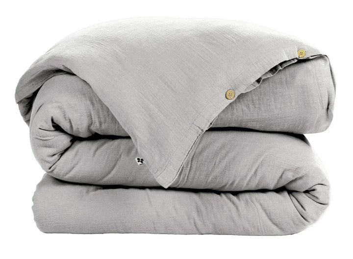 Housse de couette Gaze de coton unie GAÏA Nuage by L'effet papillon