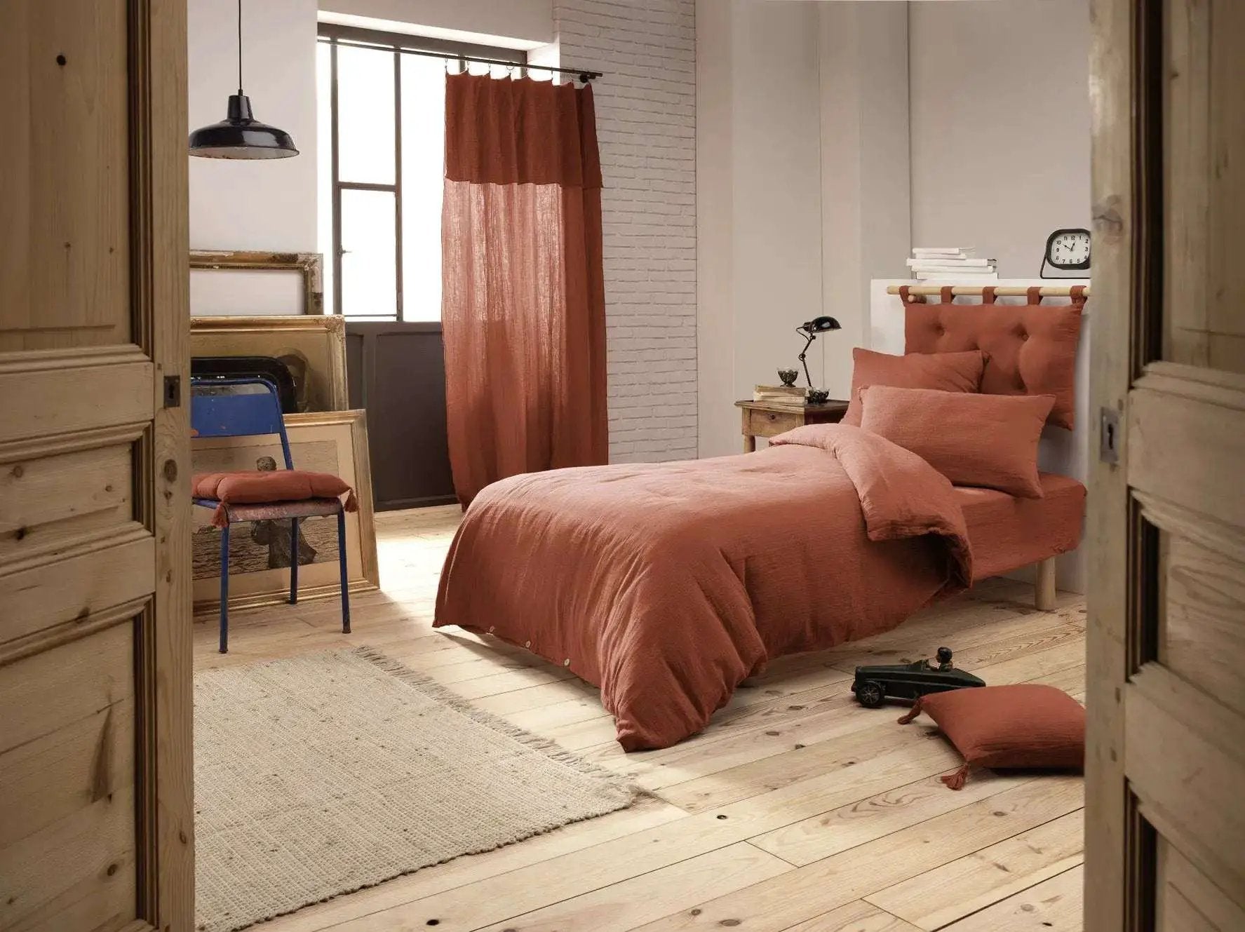 Housse de couette Gaze de coton unie GAÏA Terracotta by L'effet papillon