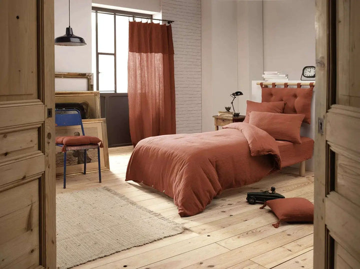 Housse de couette Gaze de coton unie GAÏA Terracotta by L'effet papillon