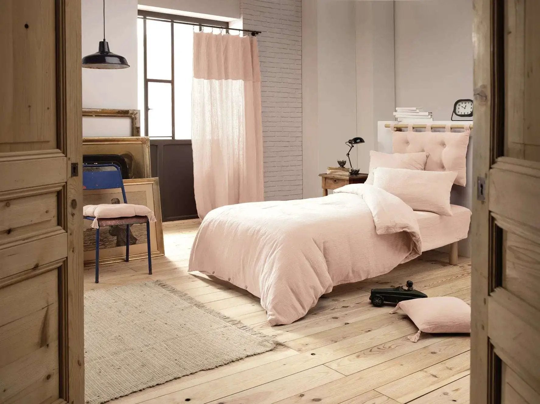 Housse de couette Gaze de coton unie GAÏA Guimauve by L'effet papillon