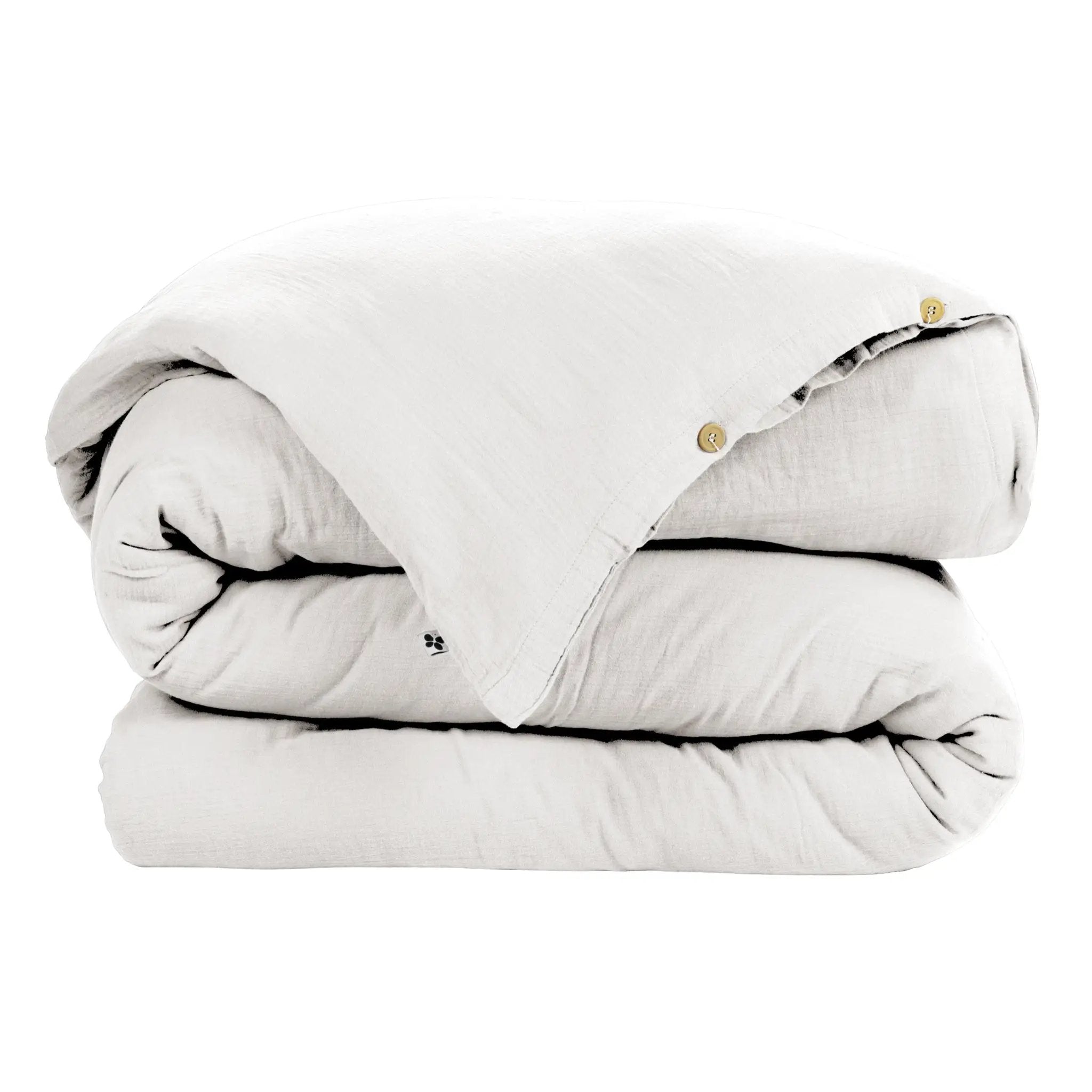 Housse de couette 140 x 200 cm Gaze de coton unie GAÏA Chantilly by L'effet papillon
