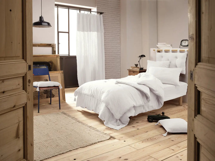 Housse de couette 140 x 200 cm Gaze de coton unie GAÏA Chantilly by L'effet papillon
