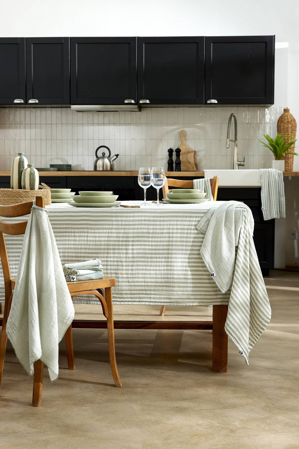 Nappe Eucalyptus double gaze de coton Casa Plume