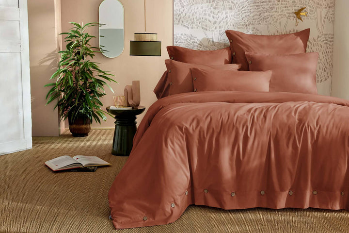 Housse de couette Tomette percale de coton Casa Plume