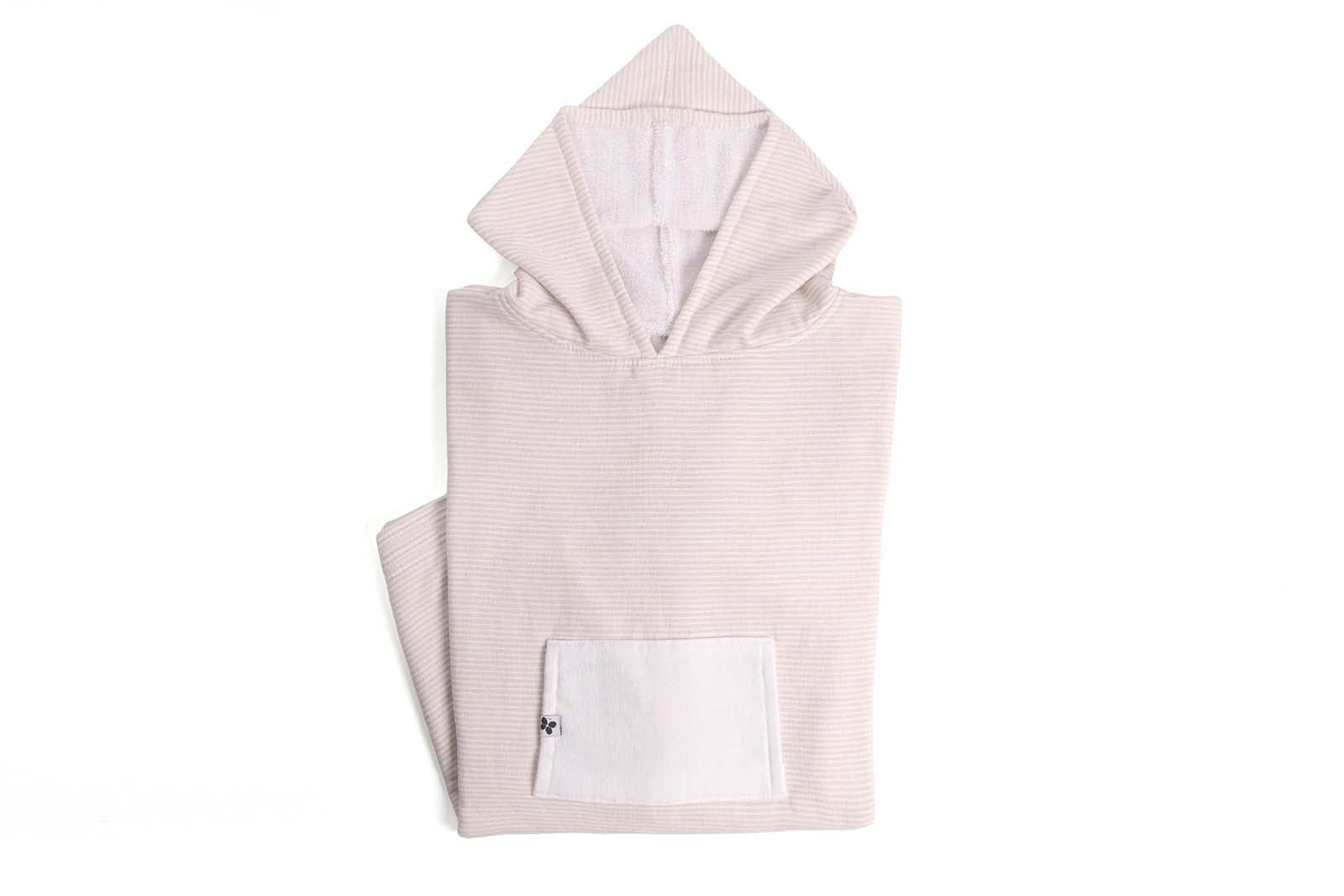 Poncho enfant mixte Coton tissé teint + éponge NAEL Sable