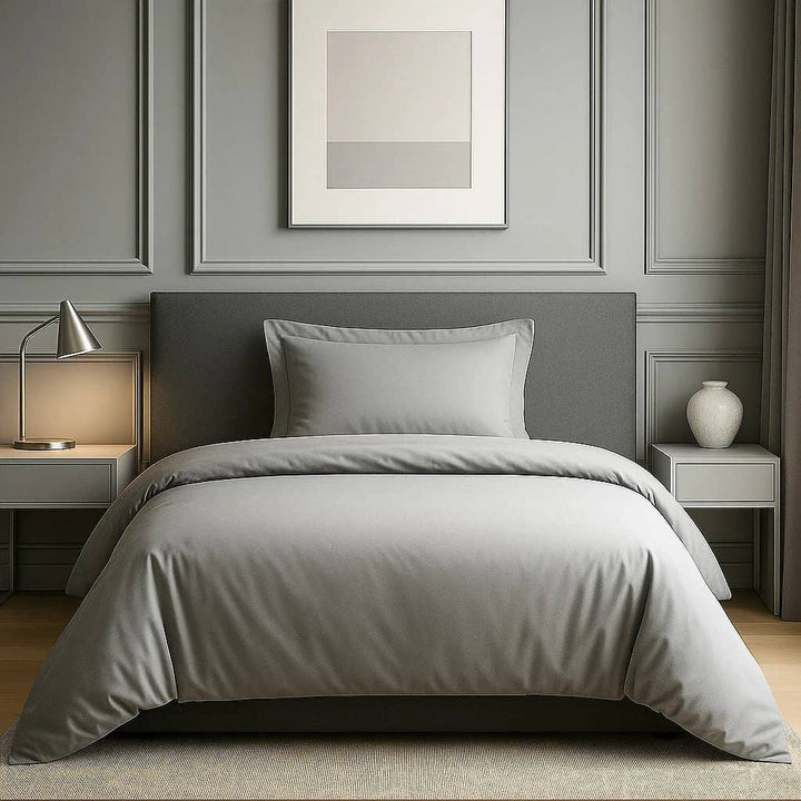 Parure housse de couette 2pcs 100% coton 57fils silver by BLANC PASSION