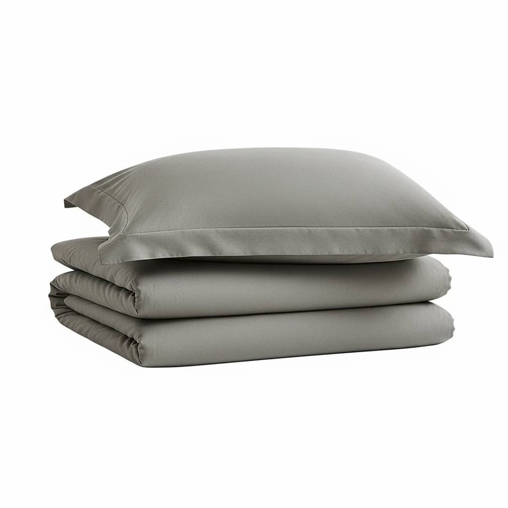 Parure housse de couette 2pcs 100% coton 57fils silver by BLANC PASSION