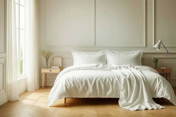 Lot de 2 taies d'oreiller 100% coton 57fils blanc by BLANC PASSION