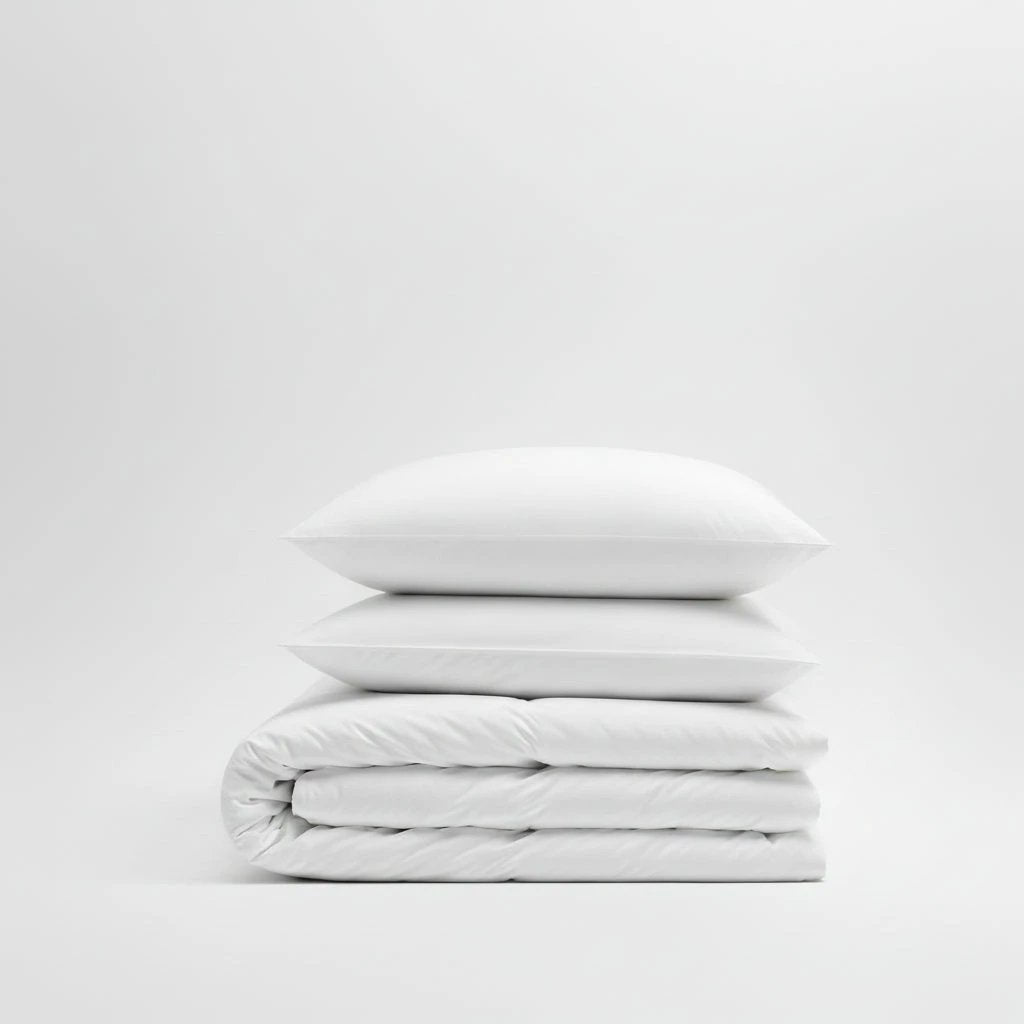 Parure housse de couette 3pcs 100% coton 57 fils Blanc by BLANC PASSION