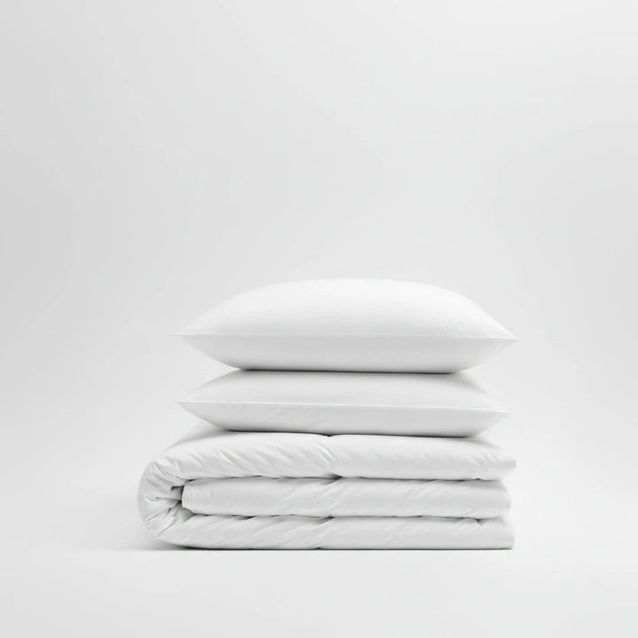 Parure housse de couette 3pcs 100% coton 57 fils Blanc by BLANC PASSION