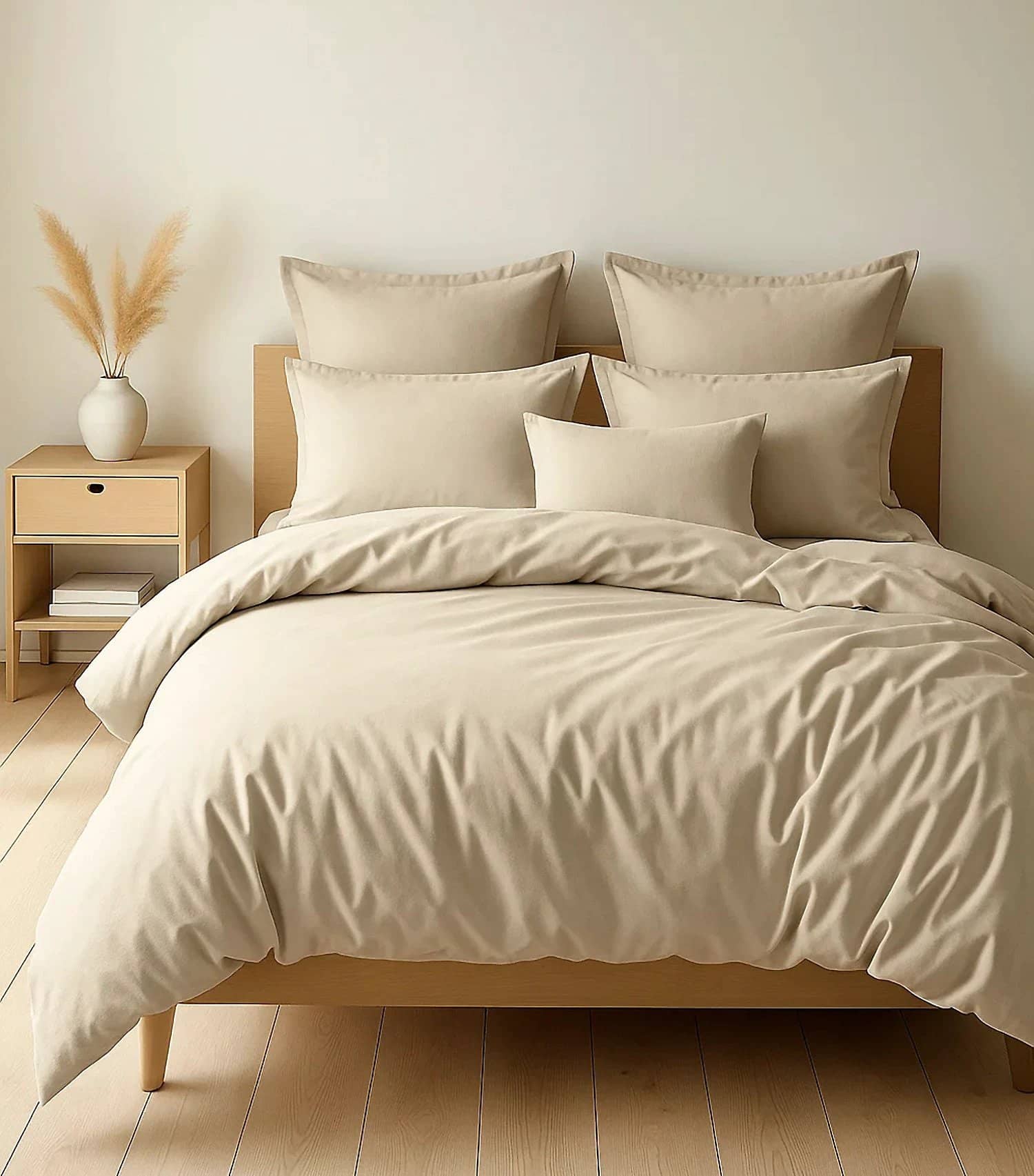 Lot de 2 taies d'oreiller 100% coton 57fils grege by BLANC PASSION