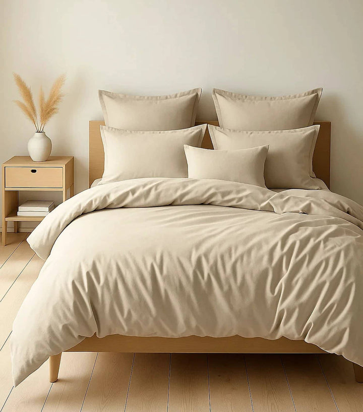 Lot de 2 taies d'oreiller 100% coton 57fils grege by BLANC PASSION